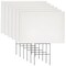 6-Pack Corrugated Plastic Yard Signs with Stakes 17x12 for Outdoor, Garage Sale Supplies, Estate Sale, Open House Poster Board, Birthday, Moving, Lawn, 4mm Thick, White Blank Surface Sheets
